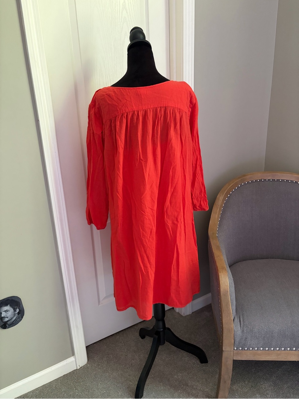 Merona Orange Midi Dress with Tassel Tie - Picture 3 of 6